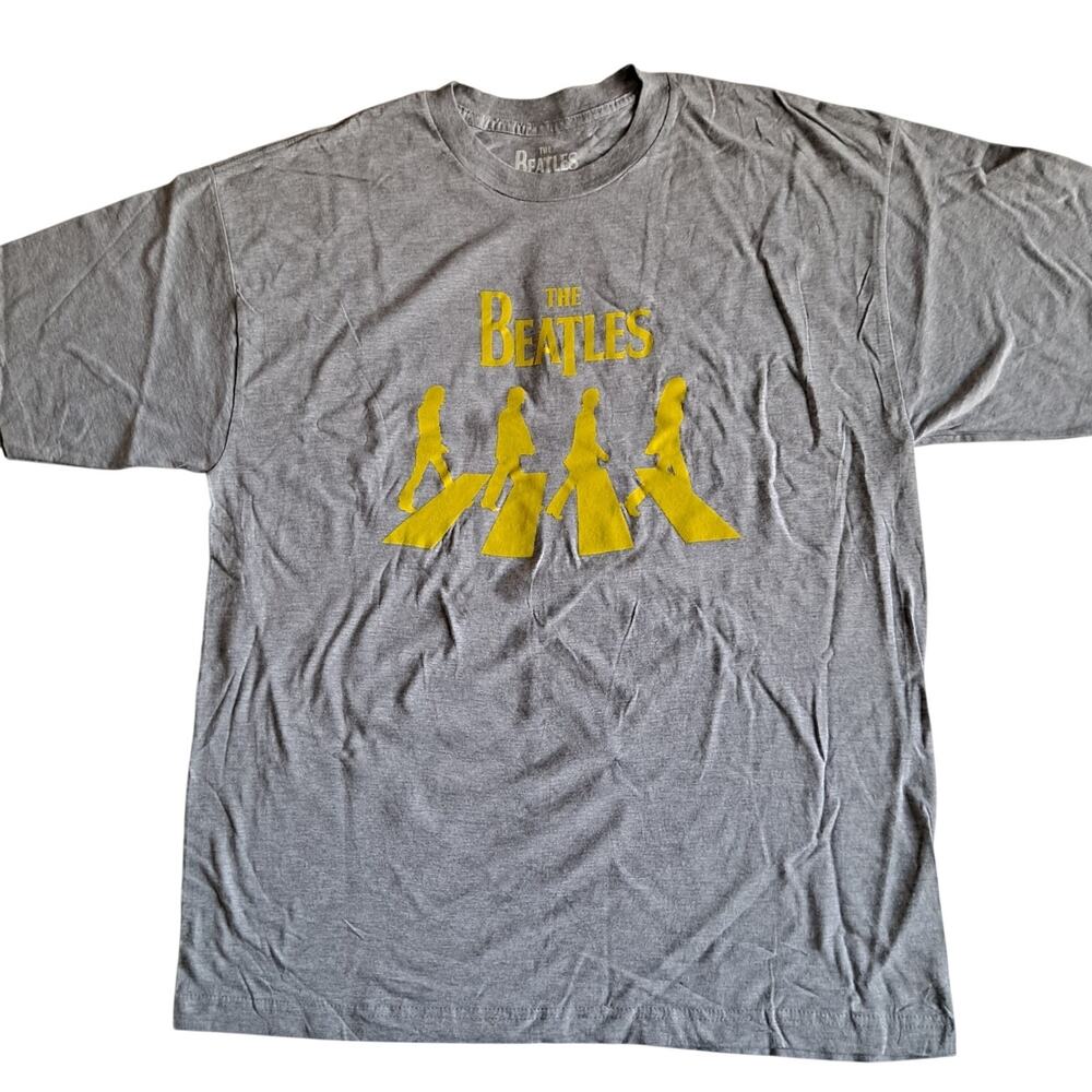 The Beatles Abbey Road Graphic Print T-Shirt Pop Rock Band Gray Mens Size L NWOT